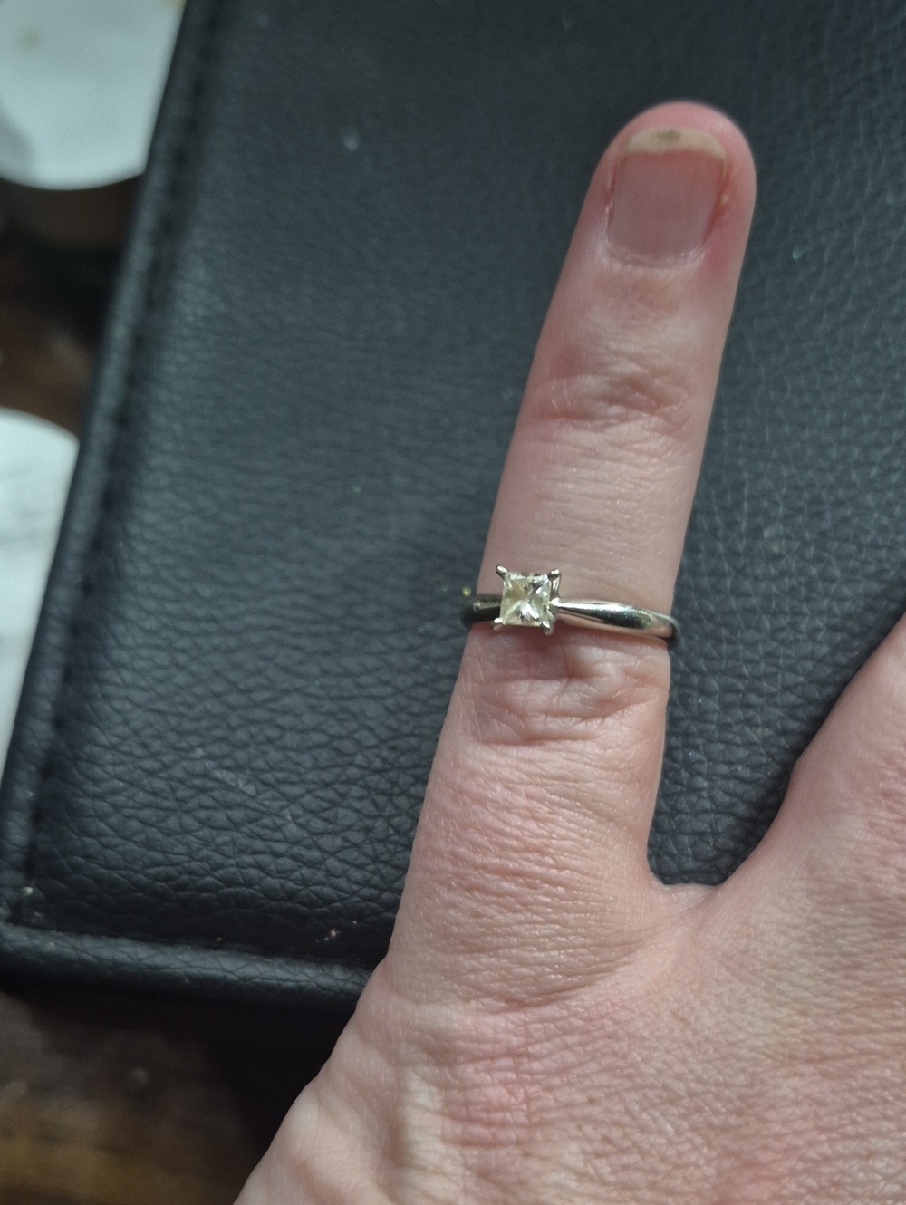 14K White Gold Princess-Cut Lab Grown Diamond Solitaire Ring